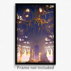 Pixel Art Poster - Detailed Rookery (8 Bit Psychedelic Trippy Video Game Print)