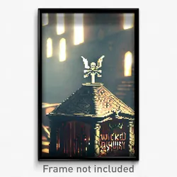 Pixel Art Poster - Wicked Ossuary (8 Bit Psychedelic Trippy Video Game Print)
