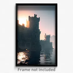 Pixel Art Poster - Made Up Stronghold (8 Bit Psychedelic Video Game Print)