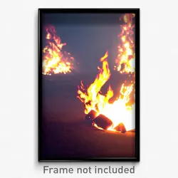Pixel Art Poster - Squiggly Fire (8 Bit Psychedelic Trippy Video Game Print)