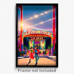 Pixel Art Poster - Lovely Gulch (8 Bit Psychedelic Trippy Video Game Print)