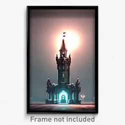 Pixel Art Poster - Brilliant Turret (8 Bit Psychedelic Trippy Video Game Print)