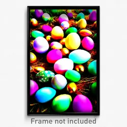 Pixel Art Poster - Enchanting Easter Eggs (8 Bit Psychedelic Video Game Print)
