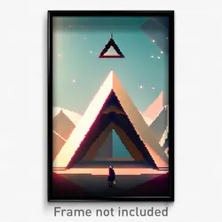 Pixel Art Poster - Triangular Menagerie (8 Bit Psychedelic Video Game Print)