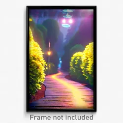 Pixel Art Poster - Upbeat Path (8 Bit Psychedelic Trippy Weird Video Game Print)