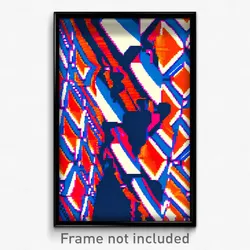 Pixel Art Poster - Kaleidoscopic Barbican (8 Bit Psychedelic Video Game Print)