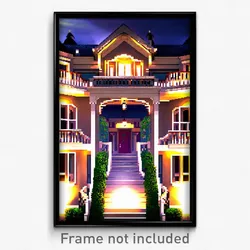 Pixel Art Poster - Complicated Mansion (8 Bit Psychedelic Video Game Print)