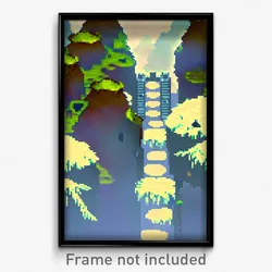 Pixel Art Poster - Mushy Ramparts (8 Bit Psychedelic Trippy Video Game Print)