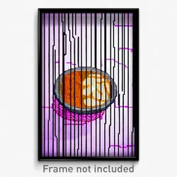 Pixel Art Poster - Wire Frame Glitchy Ramen (8 Bit Psychedelic Video Game Print)