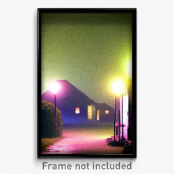 Pixel Art Poster - Dim House (8 Bit Psychedelic Trippy Weird Video Game Print)