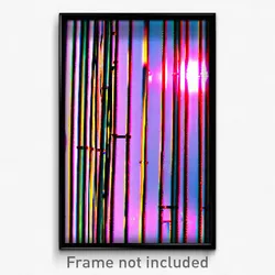Pixel Art Poster - Wire Frame Glitchy Keep (8 Bit Psychedelic Video Game Print)