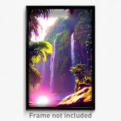 Pixel Art Poster - Majestic Jungle (8 Bit Psychedelic Trippy Video Game Print)