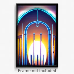 Pixel Art Poster - Oval Gallows (8 Bit Psychedelic Trippy Video Game Print)