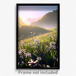 Pixel Art Poster - Cool Meadow (8 Bit Psychedelic Trippy Weird Video Game Print)