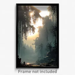 Pixel Art Poster - Grimy Forest (8 Bit Psychedelic Trippy Video Game Print)