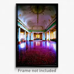 Pixel Art Poster - Abandoned Ballroom (8 Bit Psychedelic Video Game Print)