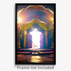 Pixel Art Poster - Wild Entrance (8 Bit Psychedelic Trippy Video Game Print)