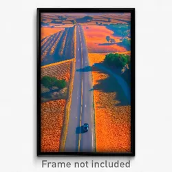 Pixel Art Poster - Orange Country (8 Bit Psychedelic Trippy Video Game Print)