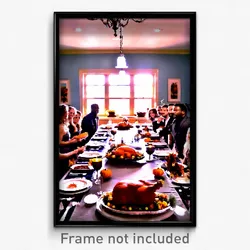 Pixel Art Poster - Complex Thanksgiving (8 Bit Psychedelic Video Game Print)