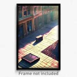 Pixel Art Poster - Old Square (8 Bit Psychedelic Trippy Weird Video Game Print)