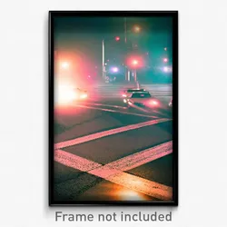 Pixel Art Poster - Dangerous Intersection (8 Bit Psychedelic Video Game Print)