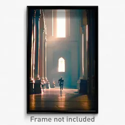 Pixel Art Poster - Wide Architecture (8 Bit Psychedelic Trippy Video Game Print)