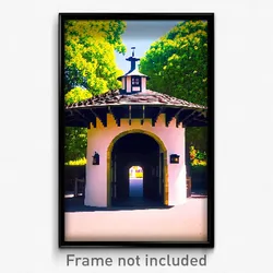 Pixel Art Poster - Round Inn (8 Bit Psychedelic Trippy Weird Video Game Print)