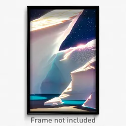 Pixel Art Poster - Jaw Dropping Iceberg (8 Bit Psychedelic Video Game Print)