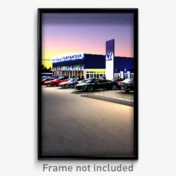 Pixel Art Poster - Vivacious Car Dealership (8 Bit Psychedelic Video Game Print)