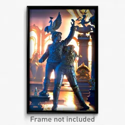 Pixel Art Poster - Fancy Statue (8 Bit Psychedelic Trippy Video Game Print)