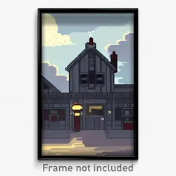 Pixel Art Poster - Gloomy Smithy (8 Bit Psychedelic Trippy Video Game Print)