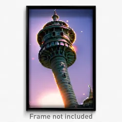 Pixel Art Poster - Distinct Turret (8 Bit Psychedelic Trippy Video Game Print)