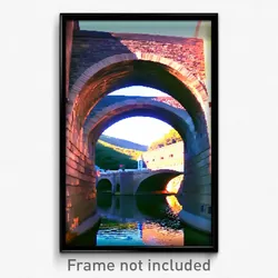 Pixel Art Poster - Quaint Aquaduct (8 Bit Psychedelic Trippy Video Game Print)
