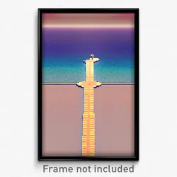 Pixel Art Poster - Flat Shore (8 Bit Psychedelic Trippy Weird Video Game Print)