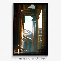 Pixel Art Poster - Dense Roman Architecture (8 Bit Psychedelic Video Game Print)