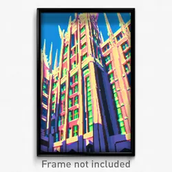 Pixel Art Poster - Monstrous Anime Architecture (8 Bit Video Game Print)