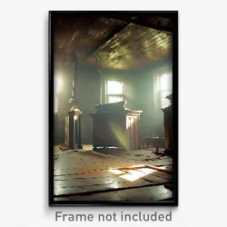 Pixel Art Poster - Worn Parsonage (8 Bit Psychedelic Trippy Video Game Print)