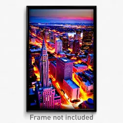 Pixel Art Poster - Spectacular American City (8 Bit Video Game Print)