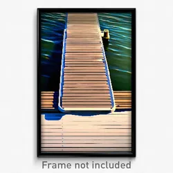 Pixel Art Poster - Realistic Dock (8 Bit Psychedelic Trippy Video Game Print)