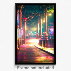 Pixel Art Poster - Artistic Boulevard (8 Bit Psychedelic Video Game Print)