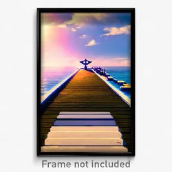 Pixel Art Poster - Angelic Dock (8 Bit Psychedelic Trippy Video Game Print)