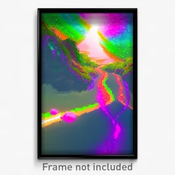 Pixel Art Poster - Glitch Art Shire (8 Bit Psychedelic Trippy Video Game Print)