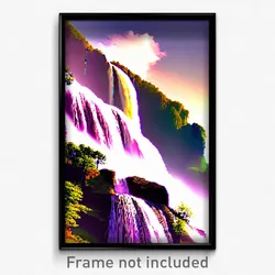 Pixel Art Poster - Puny Falls (8 Bit Psychedelic Trippy Weird Video Game Print)