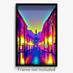 Pixel Art Poster - Flashy Province (8 Bit Psychedelic Trippy Video Game Print)
