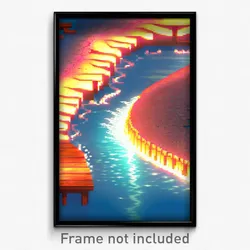 Pixel Art Poster - Fluid Jetty (8 Bit Psychedelic Trippy Weird Video Game Print)