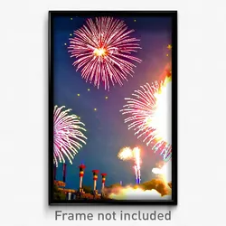 Pixel Art Poster - Ample Fireworks (8 Bit Psychedelic Trippy Video Game Print)