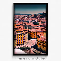 Pixel Art Poster - Famous Spanish City (8 Bit Psychedelic Video Game Print)