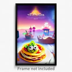 Pixel Art Poster - Adorable Tostada (8 Bit Psychedelic Trippy Video Game Print)