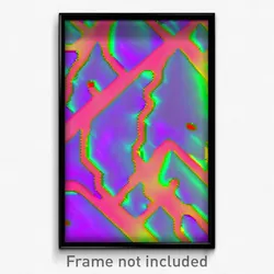 Pixel Art Poster - Glitchy Square (8 Bit Psychedelic Trippy Video Game Print)