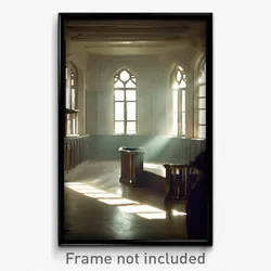 Pixel Art Poster - Empty Rectory (8 Bit Psychedelic Trippy Video Game Print)